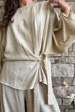 Lindin Linen Blend Kimono Top Washed Sandstone